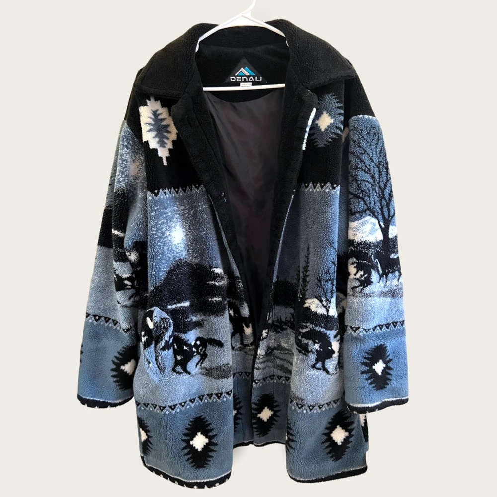 Horse Aztec Patterned Fluffy Western Jacket